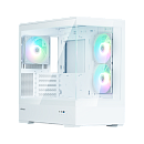 корпус ZALMAN P30 V2, MATX, WHITE, WINDOW, 2x3.5", 3x2.5", 1xUSB TYPE-C, 1xUSB3.0, SIDE 2x120mm ARGB, REAR 1x120mm ARGB, VGA support
