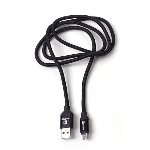 Harper USB - microUSB, BRCH-310 BLACK(1м, способны заряжать устройства до 2х ампер)