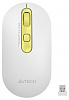 Мышь A4Tech Fstyler FG20S Daisy белый/желтый оптическая (2000dpi) silent беспроводная USB для ноутбука (4but)