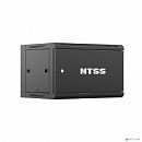 NTSS Шкаф настенный телекоммуникационный NTSS W 6U 600х450х370мм, 2 профиля 19, дверь сплошная металл, боковые стенки съемные, разобранный, черный RAL