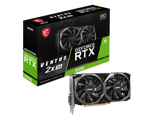Видеокарта/ VGA MSI NVIDIA GeForce RTX 3050 VENT 2X XS 8G OC 8GB, GDDR6/128-bit, PCIe 4.0, 1xDVI-D, 1xHDMI 2.1, 1xDP, 2.3-slot