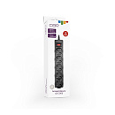 CBR Сетевой фильтр CSF 2505-3.0 Black CB, 5 евророзеток, длина кабеля 3 метра, цвет чёрный (коробка)