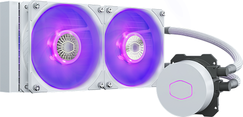 Система охлаждения/ Cooler Master MasterLiquid ML240L V2 RGB White Edition (210W, 240mm, RGB, fans: 2x120mm/62CFM/27dBa/1800rpm, 1700/1200/115X/2066