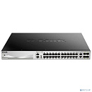 D-Link DGS-3130-30PS/B1A PROJ Управляемый L3 стекируемый коммутатор с 24 портами 10/100/1000Base-T, 2 портами 10GBase-T и 4 портами 10GBase-X SFP+ (24