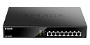 Коммутатор D-Link Неуправляемый PoE-коммутатор, 8x1000Base-T PoE, PoE-бюджет 125 Вт, корпус металл