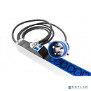 REM Верт блок розеток, мониторинг, измерение, 1 фаза 32A, авт, 36C13, 1420 мм, вх IEC 309, шнур 3 м R-MC1-32-36C13-A-MI-1420-3-2P