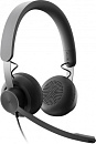 Наушники с микрофоном Logitech Zone Wired UC черный матовый 1.9м накладные USB оголовье (981-000875)