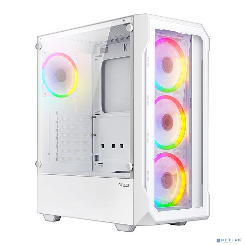 Ginzzu CL330 FAN 12CM FRGB*4 (Белый)