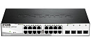 Коммутатор D-LINK DGS-1210-20/F1A, L2 Smart Switch with 16 10/100/1000Base-T ports and 4 1000Base-T/SFP combo-ports.8K Mac address, 802.3x Flow Control, 256 of