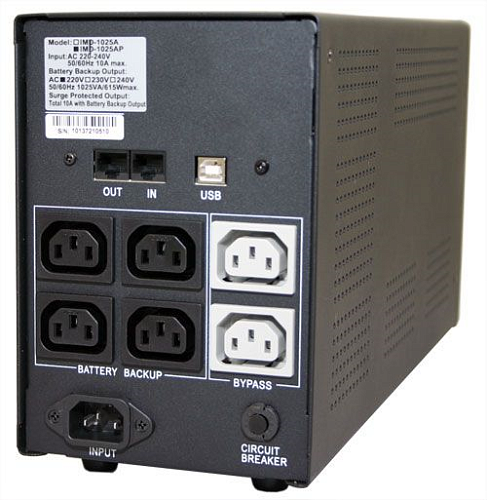 ИБП POWERCOM Back-UPS IMPERIAL, Line-Interactive, 1200VA/720W, Tower, 6*IEC320-C13 (2 surge & 4 batt), USB (671478)