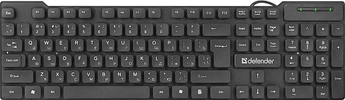 Проводная клавиатура Defender Element HB-190 USB RU,черный,полноразмерная