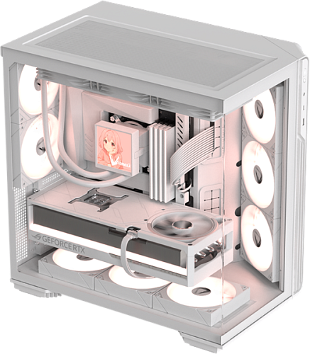 корпус Formula V Line Crystal Z7 PA White, ATX, TYPE-C*1, USB3.0*1, Front+Side Glass, SIDE 3x PERFORMANCE ARGB, REAR 2x PERFORMANCE ARGB