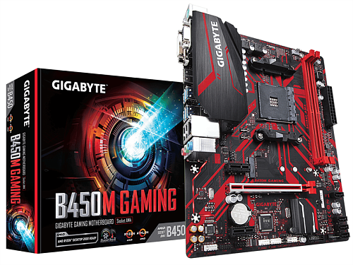 Gigabyte B450M GAMING AM4, AMD B450, 2xDDR4-2933 МГц, 1xPCI-Ex16, аудио 7.1, Micro-ATX