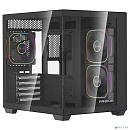 Powercase Корпус Vision Micro M5CB, Tempered Glass, Type-C, 3x 120mm ARGB PWM Fan, ARGB+PWM HUB, чёрный, mATX (CVMM5CHB-A3)