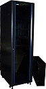 Шкаф Шкаф 19" Business, 18U 600x600, черный, передняя дверь стекло, задняя дверь распашная металл