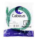 Cabeus PC-UTP-RJ45-Cat.6-2m-GN-LSZH Патч-корд U/UTP, категория 6, 2xRJ45/8p8c, неэкранированный, зеленый, LSZH, 2м