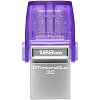 kingston usb drive 128gb datatraveler microduo 3c dtduo3cg3/128gb usb3.0 фиолетовый