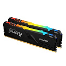 Память DDR4 2x8GB 3200MHz Kingston KF432C16BB2AK2/16 Fury Beast RGB RTL Gaming PC4-25600 CL16 DIMM 288-pin 1.35В kit dual rank с радиатором Ret
