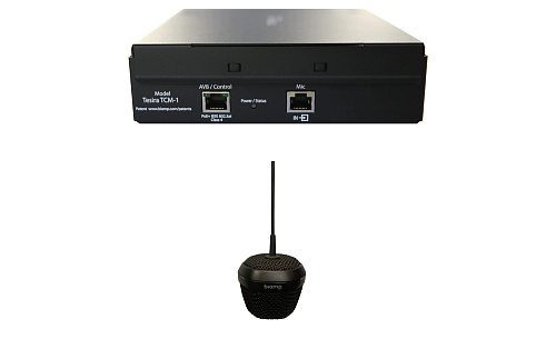 Микрофон BIAMP [Parle/TesiraTCM-1(Black)] подвесной, технология Beamtracking(AVB); 3 зоны по 120°; LED mute индикаторы; 2хRJ45(доп.для подключения TCM