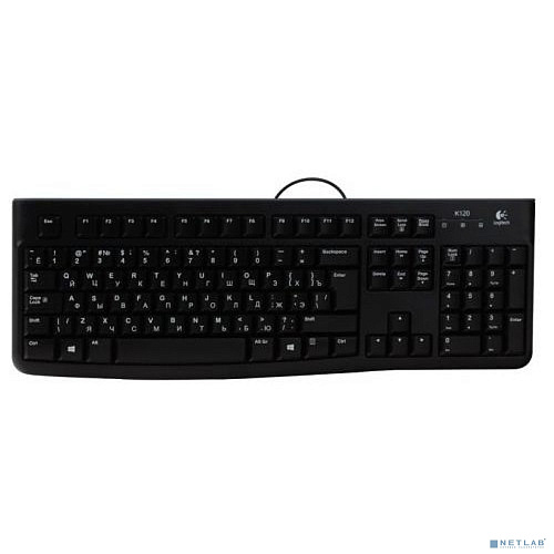 920-002506 Logitech Клавиатура K120 Black USB EER оригинальная заводская гравировка RU/LAT