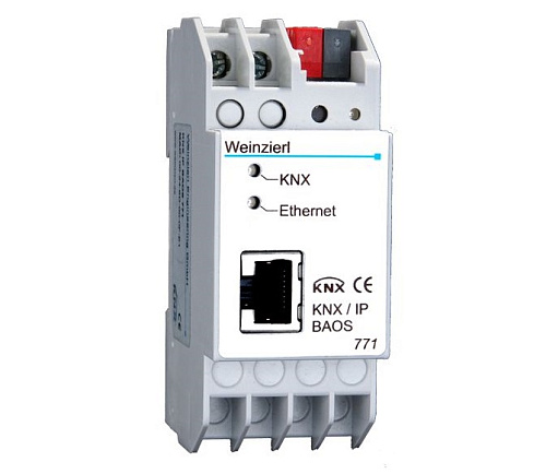 Шлюз (интеграционный модуль) Weinzierl KNX IP BAOS 771 EIB/KNX и Ethernet, одновременно поддерживает до 5 KNXnet/IP и до 5 Object server соединений