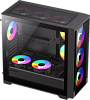 Компьютерный корпус mATX, без блока питания/ Gamemax DEFENDER TG mATX case, black, w/o psu, w/1xUSB3.0+2xUSB2.0, Combo Audio, w/3x12cm ARGB front fan
