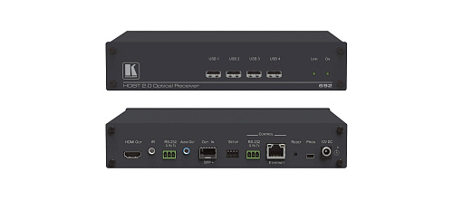 Приемник сигнала Kramer Electronics 692 HDMI, Audio, RS-232, ИК, USB и Ethernet по волоконно-оптическому кабелю для модулей SFP. Для работы требуются