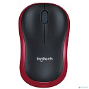 Мышь Logitech M186 черный/красный оптическая 1000dpi беспров. USB для ноутбука 2but (910-004133)