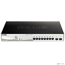 D-Link DGS-1210-10MP/FL2A Управляемый L2 коммутатор с 8 портами 10/100/1000Base-T и 2 портами 1000Base-X SFP (8 портов PoE 802.3af/at, PoE-бюджет 130