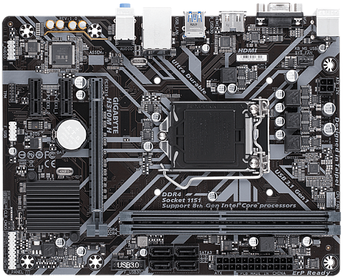 GIGABYTE H310M H REV1.0 LGA1151 H310 PCI-E Dsub+HDMI GbLAN SATA 2DDR4 MicroATX