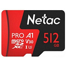 Micro SecureDigital 512GB NeTac P500 Extreme Pro MicroSDXCV30/A1/C10 up to 100MB/s [NT02P500PRO-512G-S]