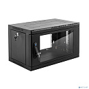 ЦМО Шкаф телекоммуникационный настенный сварной 6U (600 x 350) съёмные стенки, дверь стекло, чёрный, ШРН-6.350-9005