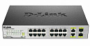 Коммутатор D-LINK DES-1018MP 16x100Mb 16PoE неуправляемый