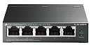 коммутатор TP-Link TL-SG105MPE, Коммутатор Easy Smart с 5 гигабитными портами (4 порта PoE+), 802.3af/at, бюджет PoE — 120 Вт, стальной корпус
