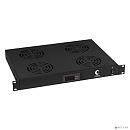 Cabeus JG03t-BK Модуль вентиляторный 19", 4 вентилятора, с цифровым термодатчиком, цвет черный (RAL 9004)