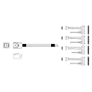 Кабель Miradeed MD-6715033, HDmSAS SFF8643 -to- 4*SAS SFF8482 , 12G, 85 Ohm, 100cm