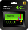 Твердотельный накопитель/ ADATA SSD Ultimate SU630, 480GB, 2.5" 7mm, SATA3, 3D QLC, R/W 520/450MB/s, IOPs 40 000/65 000, TBW 100, DWPD 0.2 (3 года)