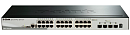 Коммутатор D-Link PROJ Настраиваемый L2+ стекируемый коммутатор, 24x1000Base-T, 4x10GBase-X SFP+, CLI, консольный порт RJ-45
