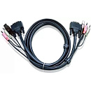 Кабель KVM USB(тип А Male)+DVI-D(Male)2хАудио(Male) <-> USB(тип B Male)+DVI-D(Male)+2хАудио(Male) 2м., черный./ CABLE DVI/USB B/MC.SP-DVI/USB A 2M
