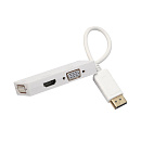 ORIENT Кабель-адаптер DisplayPort M C309W -> HDMI/ DVI-I/ VGA, длина 0.2 метра, белый (30742)