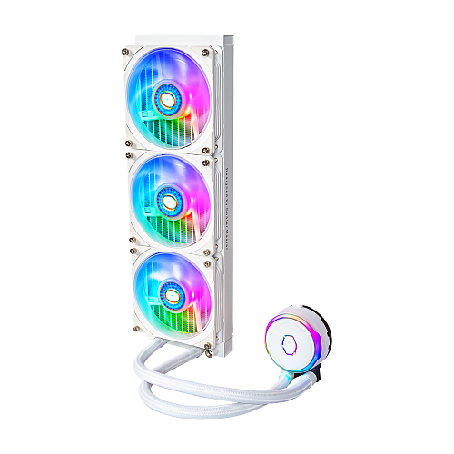 Система охлаждения/ Cooler Master MasterLiquid PL360 Flux White Edition (280W, 360mm, ARGB, fans:3x120mm/72.37CFM/32dBa/2300rpm, 1700/1200/115X/2066