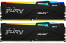 Память DDR5 2x32Gb 5600MHz Kingston KF556C40BBAK2-64 Fury Beast Black RGB RTL Gaming PC5-44800 CL40 DIMM 288-pin 1.25В dual rank с радиатором Ret