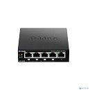 D-Link DES-1005P/B1A Неуправляемый коммутатор с 5 портами 10/100Base-TX, (4 порта PoE 802.3af/at, PoE-бюджет 60 Вт)