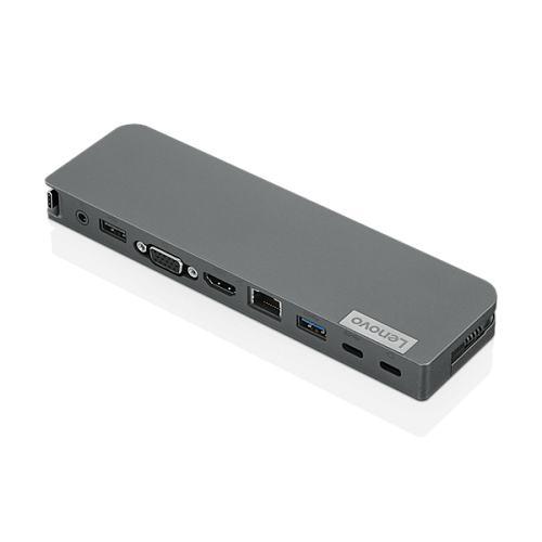 Lenovo USB-C Mini Dock (1xHDMI 2.0, 1x VGA (Only one external display can be connected on the dock at one time), 1xUSB-C 3.1 Gen1, 1xUSB-A 3.1 Gen1,