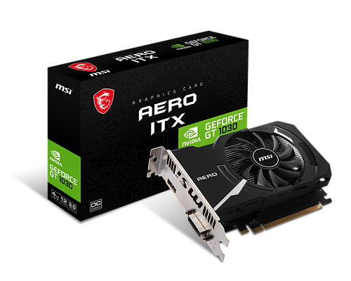 Видеокарта/ VGA MSI NVIDIA GeForce GT 1030 AERO ITX 4GD4 OC 4GB, DDR4/64-bit, PCIe 3.0, 1xHDMI 2.0, 1xDVI-D, 2-slot