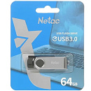 Netac USB Drive 64GB U505 USB3.0, ABS+Metal housing [NT03U505N-064G-30BK]