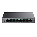 коммутатор TP-Link LS108GP, Настольный коммутатор с 8 гигабитными портами PoE+, 802.3af/at, бюджет PoE — 62 Вт, до 250 метров