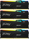 Память DDR5 4x16GB 6000MHz Kingston KF560C40BBAK4-64 Fury Beast RGB RTL Gaming PC5-48000 CL40 DIMM 288-pin 1.35В kit dual rank с радиатором Ret