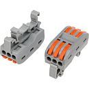 Rexant 07-5238 Клемма СМК 222-423D проходная 3-полюсная, с креплением на DIN-рейку (0,08-4 мм?) серая (50 шт./уп.)