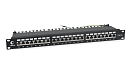 патч-панель Cabeus PL-24-Cat.6a-SH-Dual IDC Патч-панель 19" (1U), 24 порта RJ-45, категория 6a, полностью экранированная, с задним кабельным организат